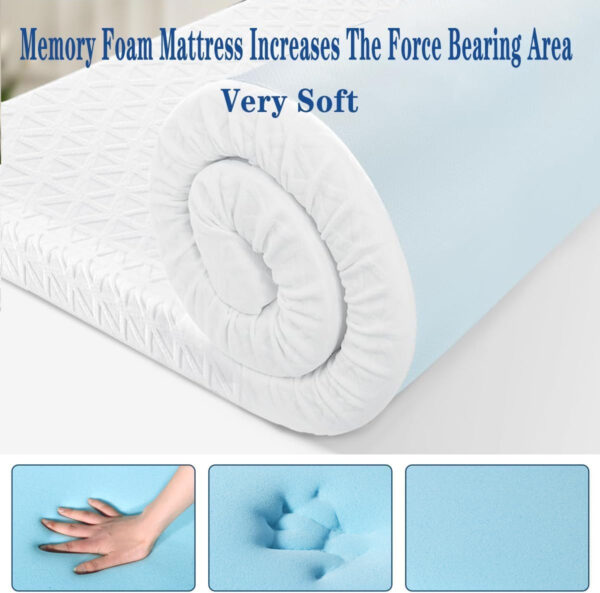 688851d466e74ceaf06487d92205606f89c8944d1c7f32b07a0f3.jpg 3 Inch Memory Foam Mattress Topper with Removable Soft Cover, Cooling Mattress Topper with Ventilated Design Comfort Body Support and Pressure Relief (60x80inch, Queen)