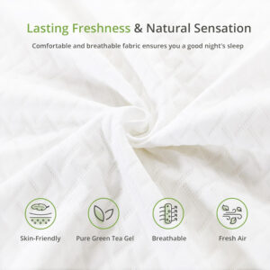 68885338065b07e5c13ef03dbc8e17e75a9d70ace252d21740cef.jpg 8 Inch Twin Mattress, Memory Foam Mattress with Cooling Green Tea Gel, Relieve Pressure with Medium Firm Support, CertiPUR-US Certified, 75''L x 38''W, White