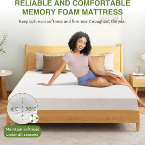 68885339aa1a54058983e7f205cfadc4ed8108d948d4e152eabd5.jpg 8 Inch Twin Mattress, Memory Foam Mattress with Cooling Green Tea Gel, Relieve Pressure with Medium Firm Support, CertiPUR-US Certified, 75''L x 38''W, White