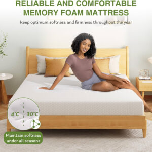 68885355be6600a484da2b6c21071acbcbc621ea3d20166d757e1.jpg 8 Inch Twin Mattress, Memory Foam Mattress with Cooling Green Tea Gel, Relieve Pressure with Medium Firm Support, CertiPUR-US Certified, 75''L x 38''W, White