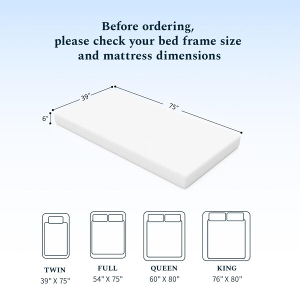 688853aaa220327f2d72c7d6cb62b1949acd88000264f7ea108e0.jpg Full Mattress, 6 Inch Gel Memory Foam Mattress in a Box, Fiberglass Free Full Size Mattresses for Pressure & Pain Relief, Soft and Comfortable