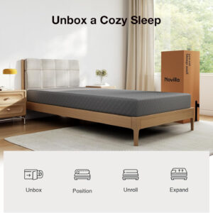 Novilla Full Size Mattress, 5 Inch Mattress Full Size Memory Foam with Gel-Infused & Airflow Wave-Cut Foam for Cool Touch & Pressure Relieving Mattresses in a Box CertiPUR-US Certified