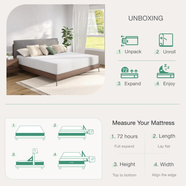 Novilla Full Size Mattress, 5 Inch Mattress Full Size Memory Foam with Gel-Infused & Airflow Wave-Cut Foam for Cool Touch & Pressure Relieving Mattresses in a Box CertiPUR-US Certified