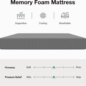 Novilla Full Size Mattress, 5 Inch Mattress Full Size Memory Foam with Gel-Infused & Airflow Wave-Cut Foam for Cool Touch & Pressure Relieving Mattresses in a Box CertiPUR-US Certified