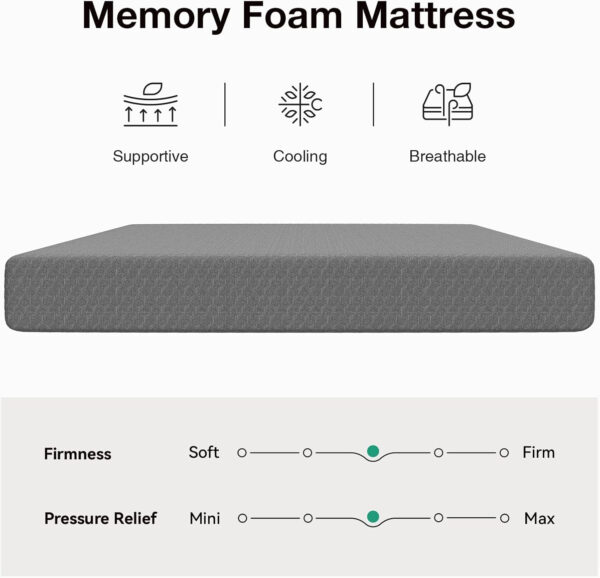Novilla Full Size Mattress, 5 Inch Mattress Full Size Memory Foam with Gel-Infused & Airflow Wave-Cut Foam for Cool Touch & Pressure Relieving Mattresses in a Box CertiPUR-US Certified