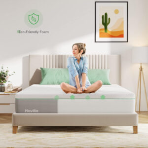 Novilla Full Size Mattress, 5 Inch Mattress Full Size Memory Foam with Gel-Infused & Airflow Wave-Cut Foam for Cool Touch & Pressure Relieving Mattresses in a Box CertiPUR-US Certified