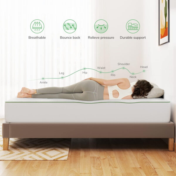 Novilla Full Size Mattress, 5 Inch Mattress Full Size Memory Foam with Gel-Infused & Airflow Wave-Cut Foam for Cool Touch & Pressure Relieving Mattresses in a Box CertiPUR-US Certified