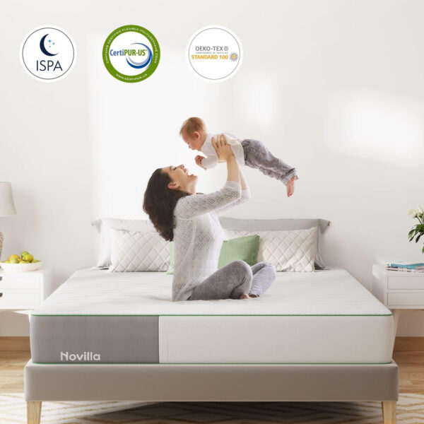 Novilla Full Size Mattress, 5 Inch Mattress Full Size Memory Foam with Gel-Infused & Airflow Wave-Cut Foam for Cool Touch & Pressure Relieving Mattresses in a Box CertiPUR-US Certified
