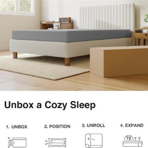 Novilla Queen Mattress 12 Inch, Queen Memory Foam Mattress for Cool Night Sleep & Pressure Relief, Wave Airflow Foam Mattresses for Heat Dissipation, CertiPUR-US Certified Mattresses in a Box