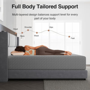 Novilla Queen Mattress 12 Inch, Queen Memory Foam Mattress for Cool Night Sleep & Pressure Relief, Wave Airflow Foam Mattresses for Heat Dissipation, CertiPUR-US Certified Mattresses in a Box