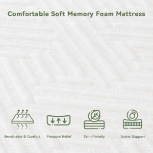 6888562bbc27a9ab693abaee3581e4aeefb096a57d69ad0e1b925.jpg Twin Mattress, 6 Inch Memory Foam Twin Size Mattress in a Box with Washable Removable Cover, Soft and Comfortable, Pressure Relief, Medium Firmness