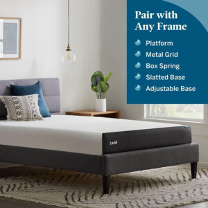 LUCID 12 Inch Memory Foam Mattress - Medium Feel - Memory Foam Infused with Bamboo Charcoal - Gel Infusions - CertiPUR-US Certified - Breathable - Full