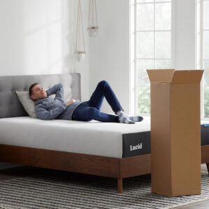 LUCID 12 Inch Memory Foam Mattress - Medium Feel - Memory Foam Infused with Bamboo Charcoal - Gel Infusions - CertiPUR-US Certified - Breathable - Full