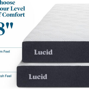 LUCID 12 Inch Memory Foam Mattress - Medium Feel - Memory Foam Infused with Bamboo Charcoal - Gel Infusions - CertiPUR-US Certified - Breathable - Full