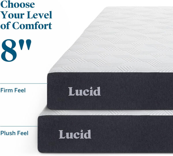 LUCID 12 Inch Memory Foam Mattress - Medium Feel - Memory Foam Infused with Bamboo Charcoal - Gel Infusions - CertiPUR-US Certified - Breathable - Full