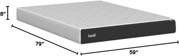 LUCID 12 Inch Memory Foam Mattress - Medium Feel - Memory Foam Infused with Bamboo Charcoal - Gel Infusions - CertiPUR-US Certified - Breathable - Full