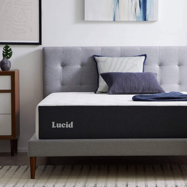 LUCID 12 Inch Memory Foam Mattress - Medium Feel - Memory Foam Infused with Bamboo Charcoal - Gel Infusions - CertiPUR-US Certified - Breathable - Full