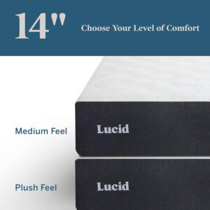 LUCID 12 Inch Memory Foam Mattress - Medium Feel - Memory Foam Infused with Bamboo Charcoal - Gel Infusions - CertiPUR-US Certified - Breathable - Full
