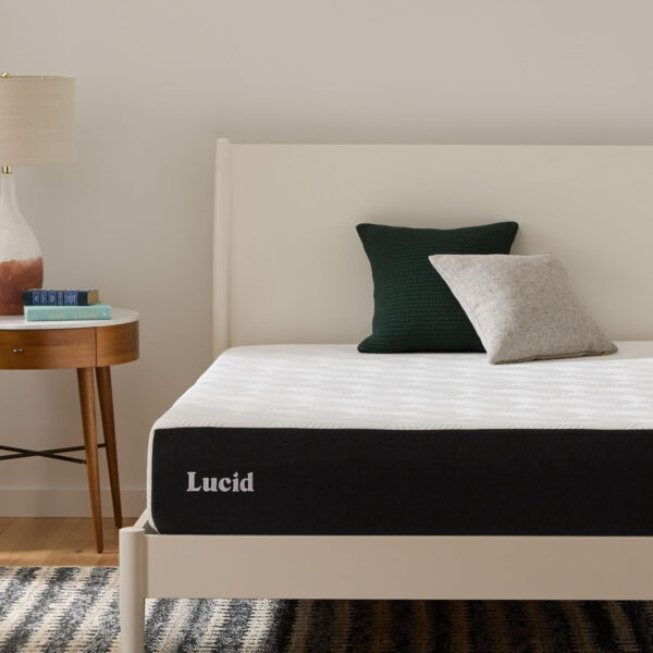 LUCID 12 Inch Memory Foam Mattress - Medium Feel - Memory Foam Infused with Bamboo Charcoal - Gel Infusions - CertiPUR-US Certified - Breathable - Full