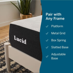 LUCID 12 Inch Memory Foam Mattress - Medium Feel - Memory Foam Infused with Bamboo Charcoal - Gel Infusions - CertiPUR-US Certified - Breathable - Full