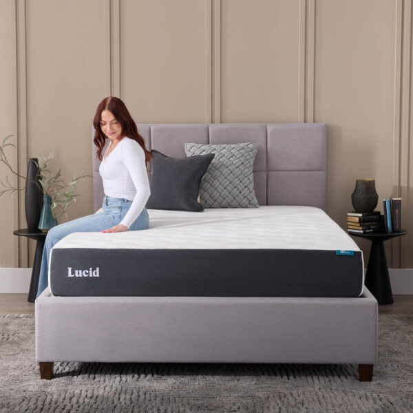 LUCID 12 Inch Memory Foam Mattress - Medium Feel - Memory Foam Infused with Bamboo Charcoal - Gel Infusions - CertiPUR-US Certified - Breathable - Full