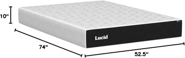 LUCID 12 Inch Memory Foam Mattress - Medium Feel - Memory Foam Infused with Bamboo Charcoal - Gel Infusions - CertiPUR-US Certified - Breathable - Full