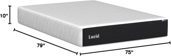 LUCID 12 Inch Memory Foam Mattress - Medium Feel - Memory Foam Infused with Bamboo Charcoal - Gel Infusions - CertiPUR-US Certified - Breathable - Full