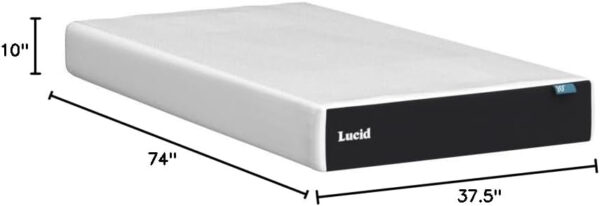 LUCID 12 Inch Memory Foam Mattress - Medium Feel - Memory Foam Infused with Bamboo Charcoal - Gel Infusions - CertiPUR-US Certified - Breathable - Full