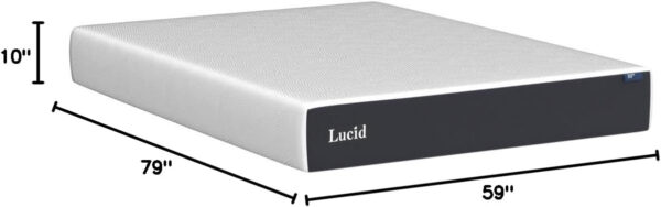 LUCID 12 Inch Memory Foam Mattress - Medium Feel - Memory Foam Infused with Bamboo Charcoal - Gel Infusions - CertiPUR-US Certified - Breathable - Full