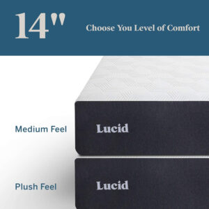 LUCID 12 Inch Memory Foam Mattress - Medium Feel - Memory Foam Infused with Bamboo Charcoal - Gel Infusions - CertiPUR-US Certified - Breathable - Full