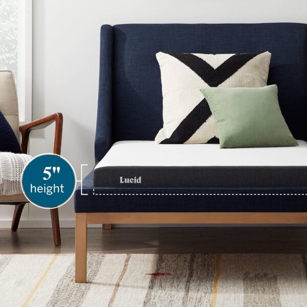 LUCID 12 Inch Memory Foam Mattress - Medium Feel - Memory Foam Infused with Bamboo Charcoal - Gel Infusions - CertiPUR-US Certified - Breathable - Full