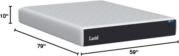 LUCID 12 Inch Memory Foam Mattress - Medium Feel - Memory Foam Infused with Bamboo Charcoal - Gel Infusions - CertiPUR-US Certified - Breathable - Full