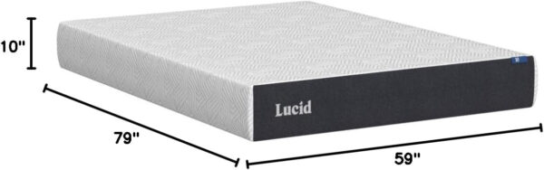 LUCID 12 Inch Memory Foam Mattress - Medium Feel - Memory Foam Infused with Bamboo Charcoal - Gel Infusions - CertiPUR-US Certified - Breathable - Full