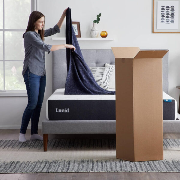LUCID 12 Inch Memory Foam Mattress - Medium Feel - Memory Foam Infused with Bamboo Charcoal - Gel Infusions - CertiPUR-US Certified - Breathable - Full