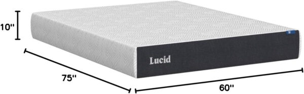LUCID 12 Inch Memory Foam Mattress - Medium Feel - Memory Foam Infused with Bamboo Charcoal - Gel Infusions - CertiPUR-US Certified - Breathable - Full