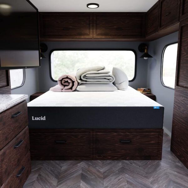 LUCID 12 Inch Memory Foam Mattress - Medium Feel - Memory Foam Infused with Bamboo Charcoal - Gel Infusions - CertiPUR-US Certified - Breathable - Full