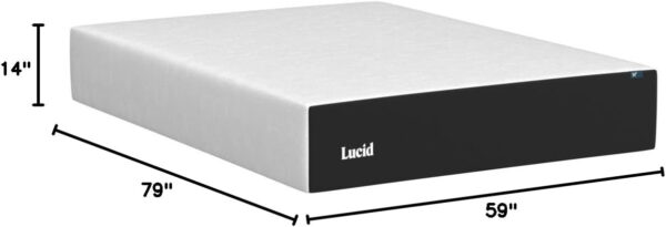 LUCID 12 Inch Memory Foam Mattress - Medium Feel - Memory Foam Infused with Bamboo Charcoal - Gel Infusions - CertiPUR-US Certified - Breathable - Full