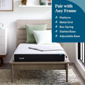 LUCID 12 Inch Memory Foam Mattress - Medium Feel - Memory Foam Infused with Bamboo Charcoal - Gel Infusions - CertiPUR-US Certified - Breathable - Full