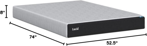 LUCID 12 Inch Memory Foam Mattress - Medium Feel - Memory Foam Infused with Bamboo Charcoal - Gel Infusions - CertiPUR-US Certified - Breathable - Full
