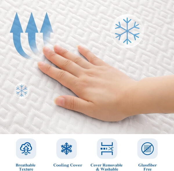 6888588c9a5ef55efd88f7545ac35e52922876fa682603d5e09a9.jpg 8 Inch Twin Memory Foam Mattress for Cool Sleep Medium Firm Feel Zoned Pressure Relief Certified Safe Foams Fiberglass Free Bed in A Box