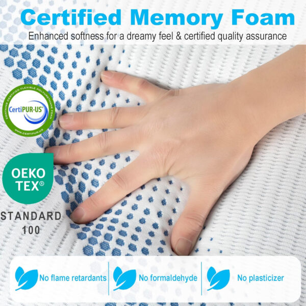 688858aee21281e66a65dcf7b5cd28607e225a29154689d953e74.jpg 8 Inch Twin Memory Foam Mattress for Cool Sleep Medium Firm Feel Zoned Pressure Relief Certified Safe Foams Fiberglass Free Bed in A Box