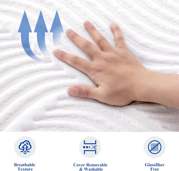 688858d2cecb7079a6c25ade1397b057d0b4dda1de88ddfcf81e2.jpg 8 Inch Twin Memory Foam Mattress for Cool Sleep Medium Firm Feel Zoned Pressure Relief Certified Safe Foams Fiberglass Free Bed in A Box