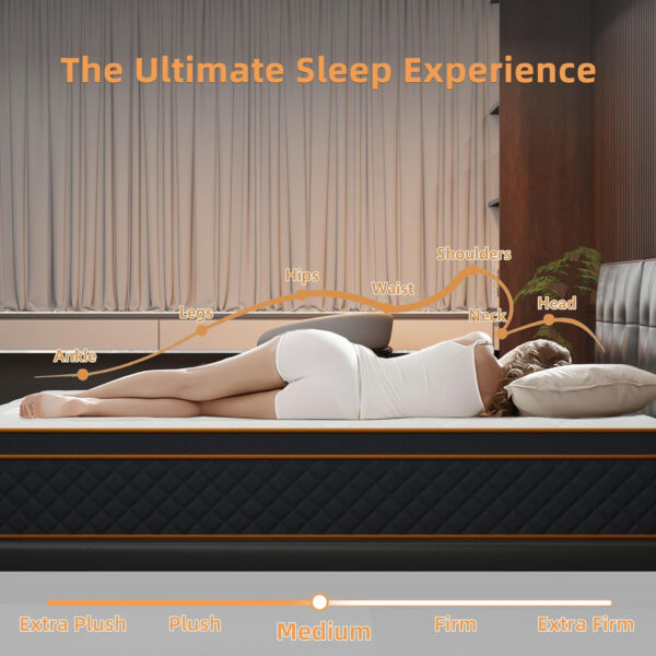 Full Mattress, 12 Inch Memory Foam Hybrid Mattress in a Box, Medium Firm and Individually Pocket Springs - Pressure Relief, CertiPUR-US Certified, Motion Isolation