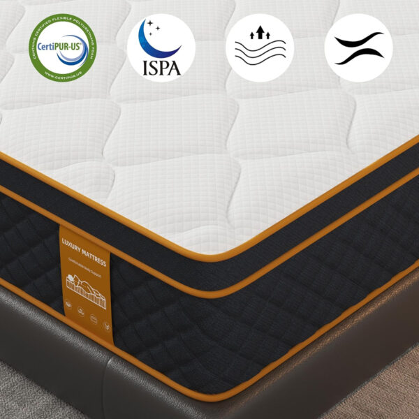 Full Mattress, 12 Inch Memory Foam Hybrid Mattress in a Box, Medium Firm and Individually Pocket Springs - Pressure Relief, CertiPUR-US Certified, Motion Isolation