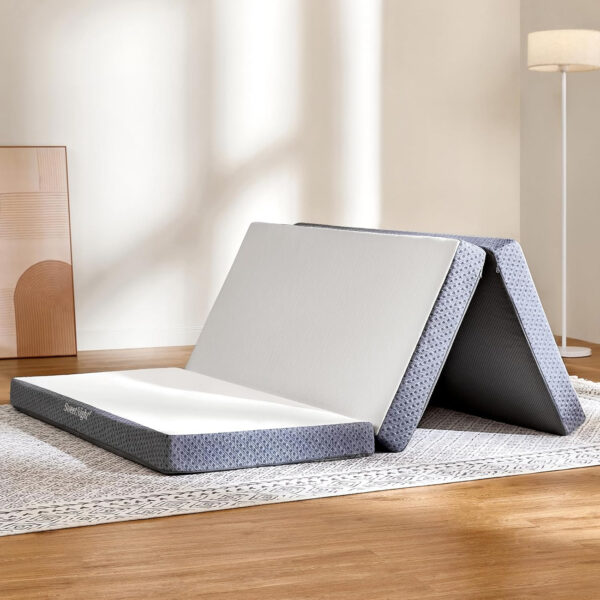 688859e573a1d0d2c557bb995973219b0d0d6be0cd759a6c67549.jpg Sweetnight Tri Folding Mattress - 4-inch Single Size Foldable Mattress with a Collapsible and Washable Cover | Medium-Firm with Non-Slip Design | Suitable for RV Travel, Camping, Guest