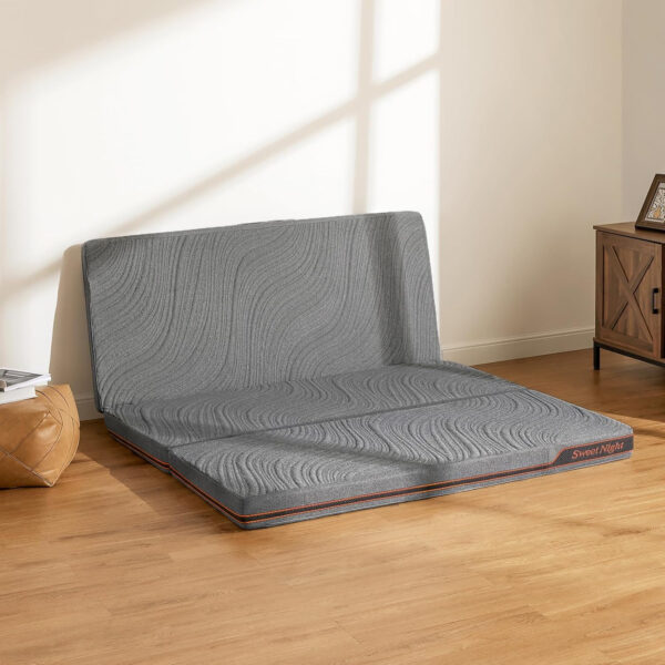 688859f0d2f0909136187d044ccae565c2ba76dbf9d19df18e653.jpg Sweetnight Tri Folding Mattress - 4-inch Single Size Foldable Mattress with a Collapsible and Washable Cover | Medium-Firm with Non-Slip Design | Suitable for RV Travel, Camping, Guest