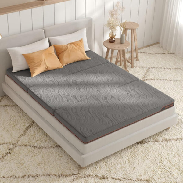 688859f8dd31c302f5d1d09433f8dbe5a347b3903ed16f7f41aae.jpg Sweetnight Tri Folding Mattress - 4-inch Single Size Foldable Mattress with a Collapsible and Washable Cover | Medium-Firm with Non-Slip Design | Suitable for RV Travel, Camping, Guest