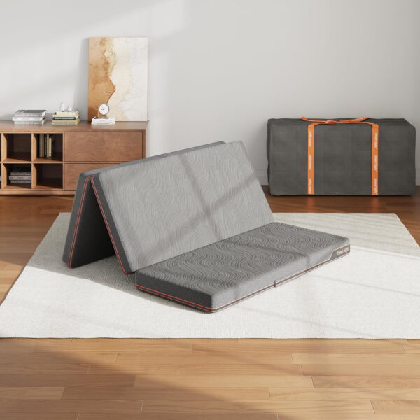 68885a0b95b00b4db420ccf46969de2bd7c7b10487db920da244d.jpg Sweetnight Tri Folding Mattress - 4-inch Single Size Foldable Mattress with a Collapsible and Washable Cover | Medium-Firm with Non-Slip Design | Suitable for RV Travel, Camping, Guest