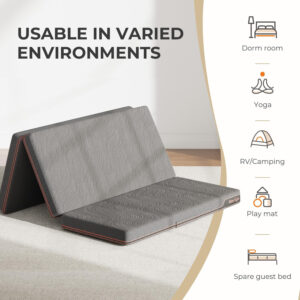 68885a0d36565c90fa660e2d1d0351558a97935db84e97a34e603.jpg Sweetnight Tri Folding Mattress - 4-inch Single Size Foldable Mattress with a Collapsible and Washable Cover | Medium-Firm with Non-Slip Design | Suitable for RV Travel, Camping, Guest