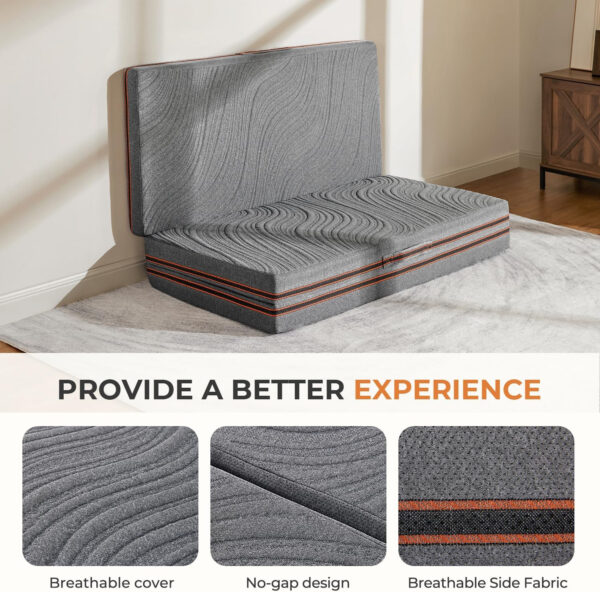 68885a1fc324ecc8ab9cdeb3b52e94730d3c91bc5bd016d5b2034.jpg Sweetnight Tri Folding Mattress - 4-inch Single Size Foldable Mattress with a Collapsible and Washable Cover | Medium-Firm with Non-Slip Design | Suitable for RV Travel, Camping, Guest